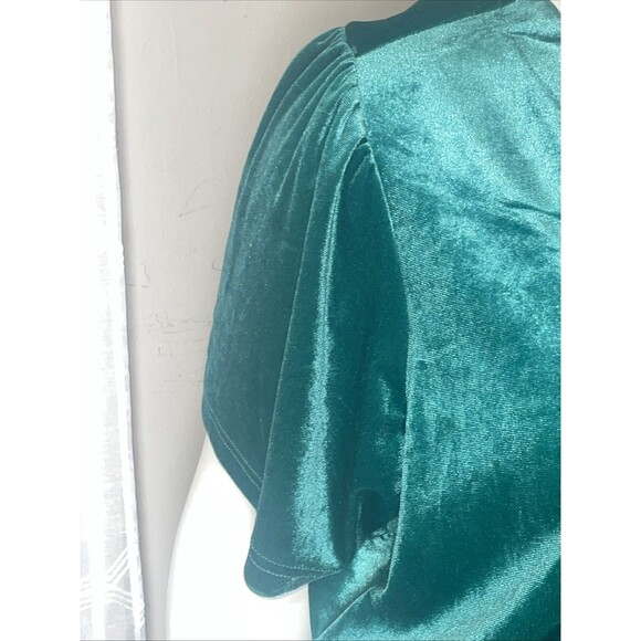 Terra & Sky Dress Womens 3X Velvet Green Midi Stretch Plus Size Holiday Classic - Picture 9 of 11